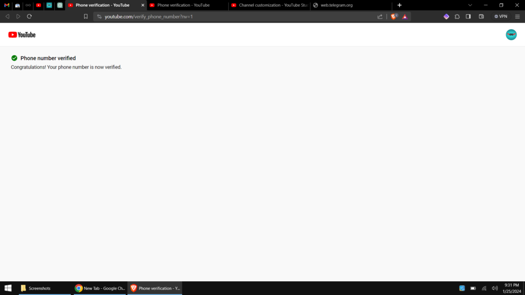verify your YouTube channel using your phone number in Pakistan and india