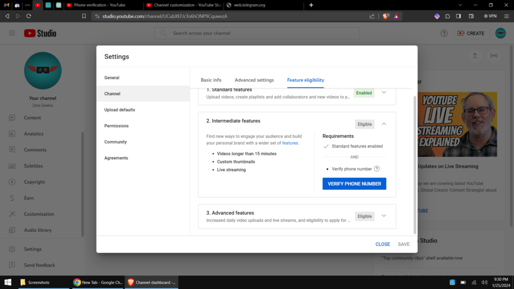 verify your YouTube channel in 2024